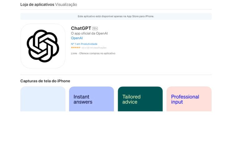 Aplicativo do ChatGPT